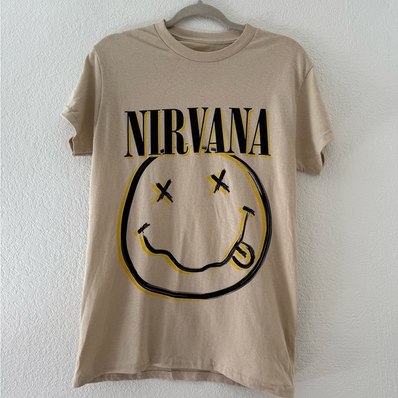 Nirvana Graphic Tee in Tan Size Small 100% cotton - Picture 2 of 5